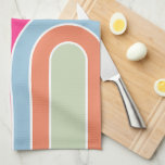 Linge De Cuisine Rainbow Pastel Green<br><div class="desc">Arc en ciel rétro - Pastel Green - Arc Abstrait géométrique.</div>