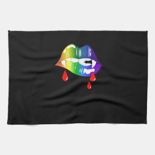Linge De Cuisine Rainbow Vampire Lips Biting - T-shirt LGBT Pride