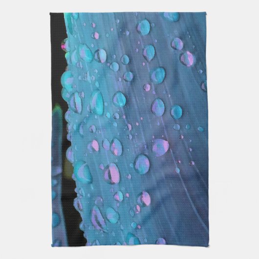 Linge De Cuisine Raindrops Closeup, Spacey Blues (Vertical)