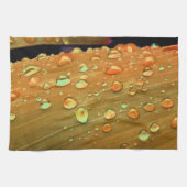 Linge De Cuisine Raindrops Closeup, Spacey Rust Orange (Horizontal)