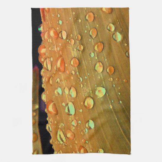 Linge De Cuisine Raindrops Closeup, Spacey Rust Orange (Vertical)