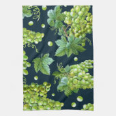 Linge De Cuisine Raisin vert : Aquarelle Motif foncé (Vertical)