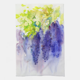 Linge De Cuisine Raisins de Pourpre Aquarelle – Vignoble
