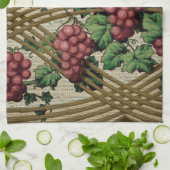 Linge De Cuisine Raisins et vignes rustiques vintages (Plié)
