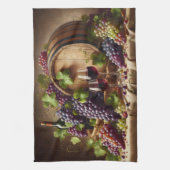 Linge De Cuisine Raisins et vin vie morte (Vertical)