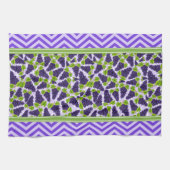 Linge De Cuisine Raisins Mignons à Points et Chevron Violet (Horizontal)