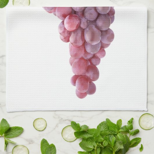 Linge De Cuisine raisins roses (Plié)