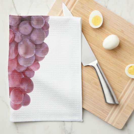 Linge De Cuisine raisins roses (Quart Plié)