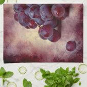 Linge De Cuisine Raisins Rouge Et Vert (Plié)