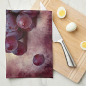 Linge De Cuisine Raisins Rouge Et Vert (Quart Plié)