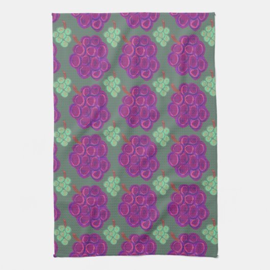 Linge De Cuisine Raisins violets et verts (Vertical)