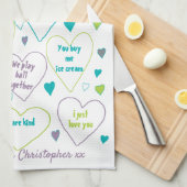 Linge De Cuisine Raisons personnalisées J'aime maman (Quart Plié)