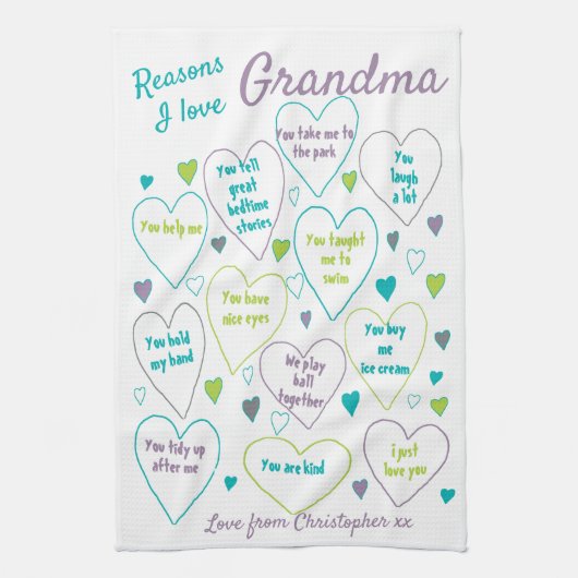 Linge De Cuisine Raisons pour lesquelles j'aime grand-mère (Vertical)