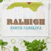 Linge De Cuisine Raleigh, carte de la Caroline du Nord - à la (Plié)