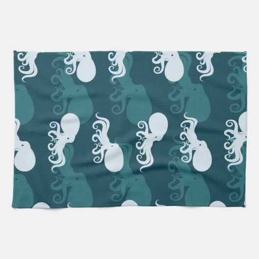 Linge De Cuisine Rangées de motif de poulpe (Horizontal)