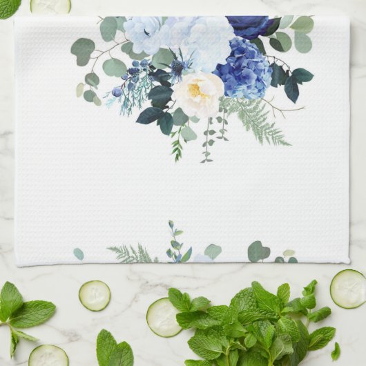 Linge De Cuisine Ranunculus Anemone Hydrangea Rose arrière - plan b (Plié)