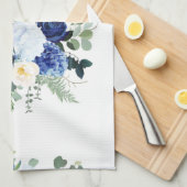 Linge De Cuisine Ranunculus Anemone Hydrangea Rose arrière - plan b (Quart Plié)