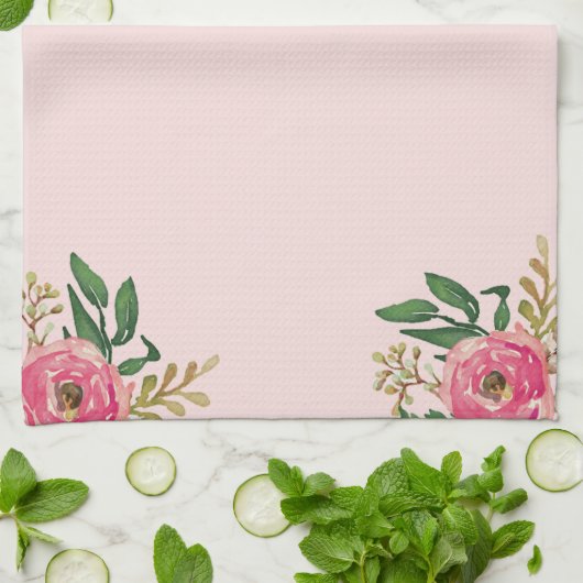 Linge De Cuisine Ranunculus rose (Plié)