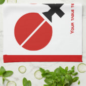 Linge De Cuisine Raquettes de ping-pong de table et boule noir, rou (Plié)