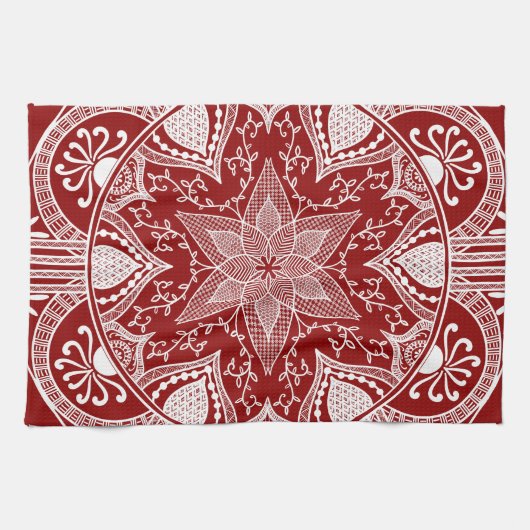 Linge De Cuisine Raspberry Mandala (Horizontal)