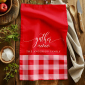 Linge De Cuisine Rassembler Chute Rouge et Blanc Buffalo Check