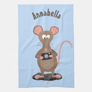 Linge De Cuisine Rat drôle avec dessin animé de la caméra
