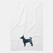 Linge De Cuisine Rat Terrier Aquarelle noire Chien race Silhouette (Vertical)