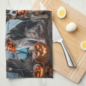 Linge De Cuisine Rat Terrier Halloween Effrayant  (Quart Plié)