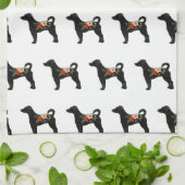 Linge De Cuisine Rat Terrier NN Chien Boho Floral Silhouette (Plié)