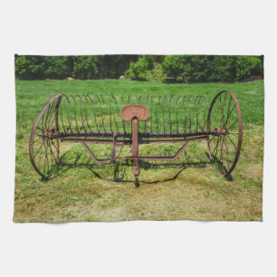 Linge De Cuisine Râteau à foin tiré par un cheval