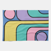 Linge De Cuisine Rationalisation Moderne Style rétro Design géométr (Horizontal)