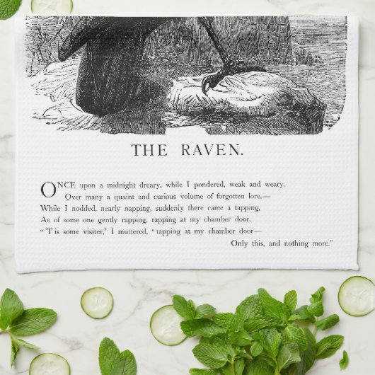 Linge De Cuisine Raven par Edgar Allen Poe (Plié)
