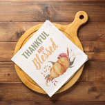 Linge De Cuisine Ravis Coloré Et Béni Avec Cadeau Citrouille<br><div class="desc">Meilleur Cadeau Pour Vos Amis Et Votre Famille,  Texte De Thanksgiving Personnalisé Avec Les Couleurs D'Automne Merci Et Béni. Bon thanksgiving. Idées pour vous décorer chez vous à Thanksgiving</div>