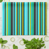 Linge De Cuisine Rayé bleu coloré  (Plié)