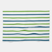 Linge De Cuisine Rayé bleu vert (Horizontal)