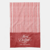 Linge De Cuisine Rayure aquarelle Joyeux Noël Script (Vertical)