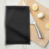 Linge De Cuisine Rayure blanche délavée sur fond noir (Quart Plié)