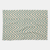 Linge De Cuisine Rayure Chevron Bleu Pêche  (Horizontal)