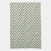 Linge De Cuisine Rayure Chevron Bleu Pêche  (Vertical)