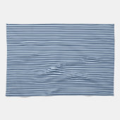 Linge De Cuisine Rayure fine Méditerranéenne Classique Bleu Nuit (Horizontal)