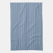 Linge De Cuisine Rayure fine Méditerranéenne Classique Bleu Nuit (Vertical)