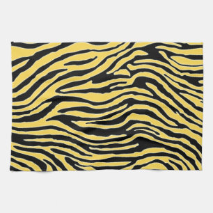 Linge De Cuisine rayure jaune et noire de zèbre