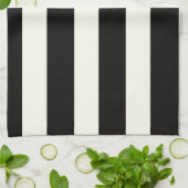 Linge De Cuisine Rayure noire et blanche (Plié)