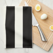 Linge De Cuisine Rayure noire et blanche (Quart Plié)