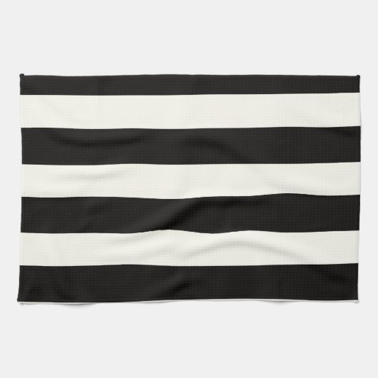 Linge De Cuisine Rayure noire et blanche (Horizontal)