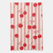 Linge De Cuisine Rayure Ruban Cerise (Vertical)