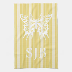 Linge De Cuisine Rayure victorienne de couleur chamois avec le