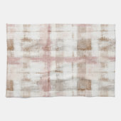 Linge De Cuisine Rayures Abstraites Brun Crème Rose (Horizontal)