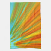 Linge De Cuisine rayures Abstraites rouge jaune orange vert sur ble (Vertical)