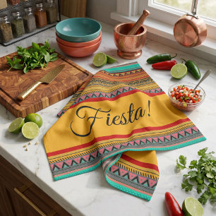 Linge De Cuisine rayures aztèques "Fiesta"